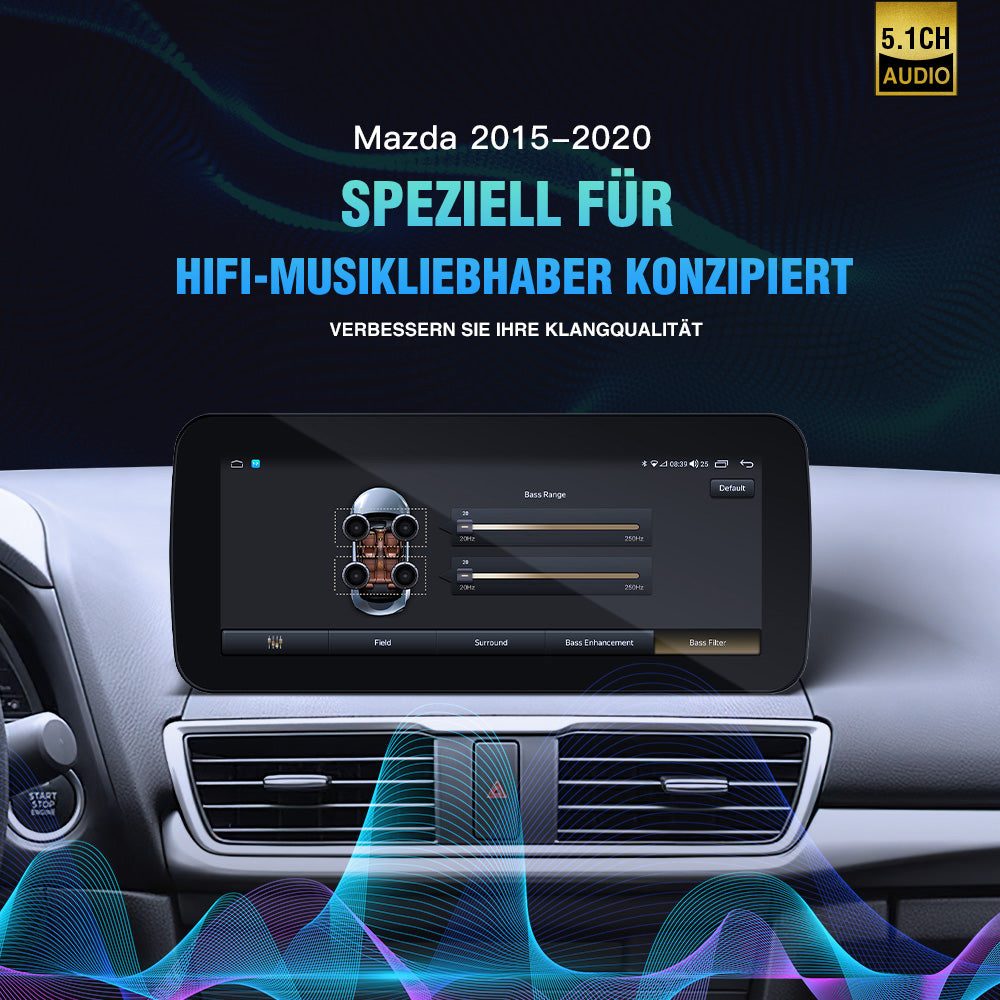 Android 13 Autoradio 10,25 Zoll IPS HD Voll Touchscreen Haupteinheit für Mazda 3 6 Atez CX-3 CX-5 CX-9 Integriertes CarPlay und DSP Auto GPS Navigations Radio