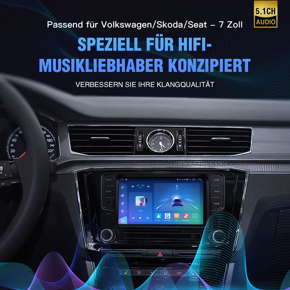 Android 13 8-Core Wireless CarPlay Bildschirm 7 Zoll Bildschirm Geeignet für Volkswagen POLO Golf Passat West Leon Skoda Jetta TIGUAN TOURAN Multimedia GPS