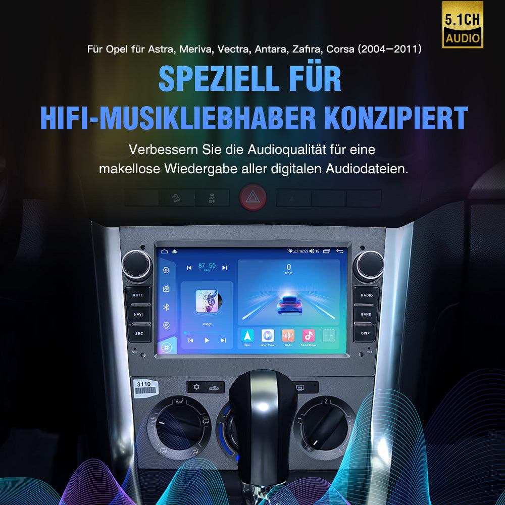 Android 13 Opel-Autoradio mit kabellosem Apple Carplay/Android Auto 7-Zoll-Touchscreen 4G+64G mit WLAN GPS-Navigation Bluetooth FM intelligente Sprachsteuerung