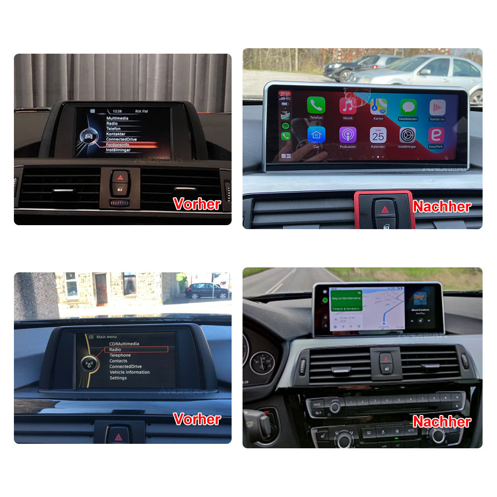 Kabelloses Apple CarPlay + Android Auto für BMW Series3 4 F30 F31 F34 F32 F33 F36 F80 Bildschirm 10,25" - Ewaying DEUTSCHLAND