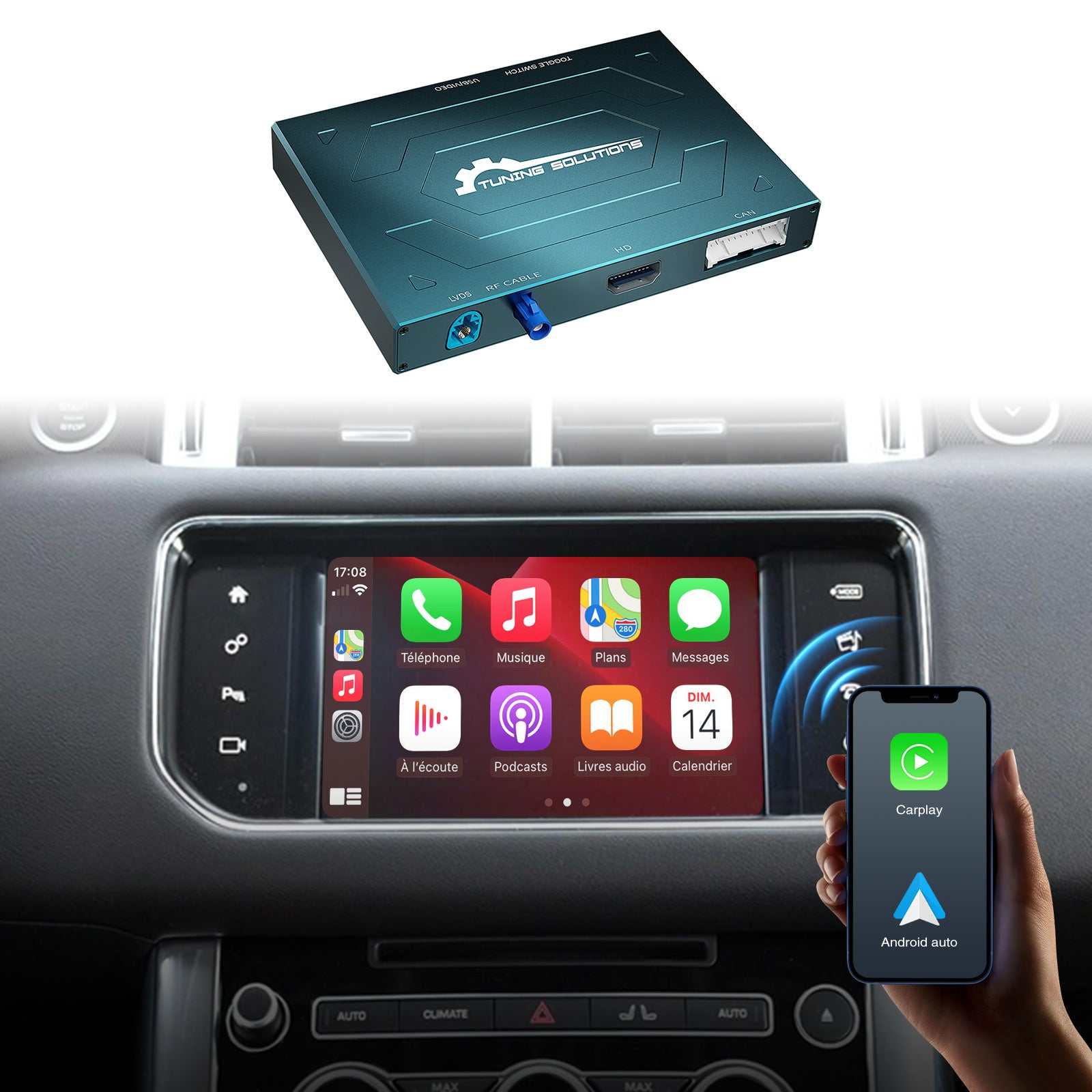 Drahtlose Apple Carplay Android Auto Box für Land Rover Range Rover Evoque iOS Support Map Music Youtube Car Retrofit