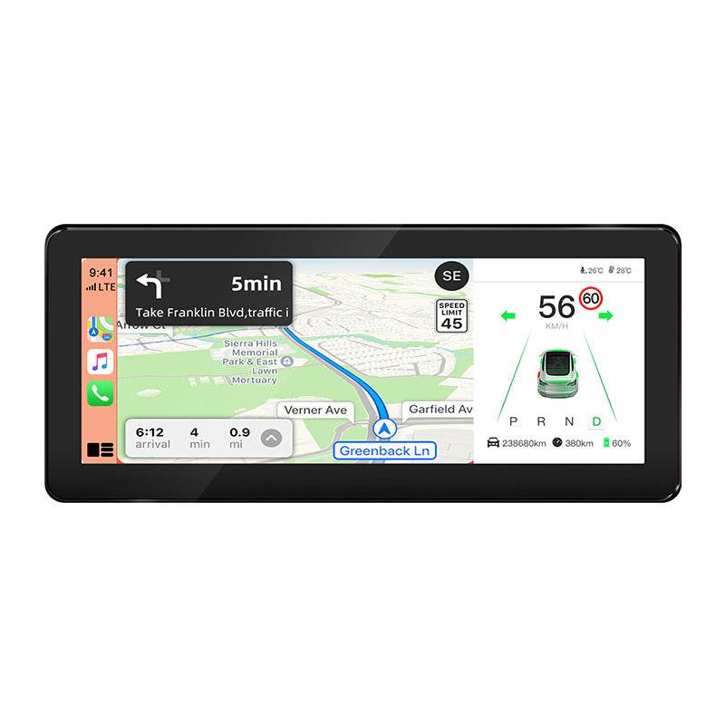 8,8 Zoll Wireless Carplay LCD Armaturenbrett Auto Kombiinstrument für Tesla Modell 3/Y Multifunktions Auto Digitaler Tachometer.