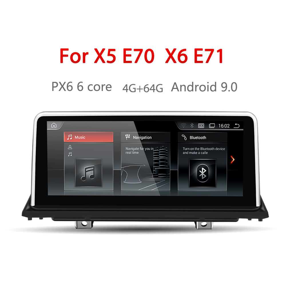 10.25" Touch Schirm GPS Navigation Autoradio Multimedia Station Android 9.0 PX6 6 Core 4G+64G für BMW X5/X6 E70 E71 E72 - Ewaying DEUTSCHLAND