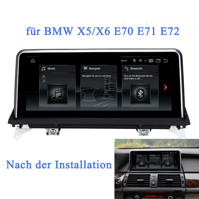 10.25" Touch Schirm GPS Navigation Autoradio Multimedia Station Android 10.0 Octa-Core4G+64G für BMW X5/X6 E70 E71 E72 - Ewaying DEUTSCHLAND