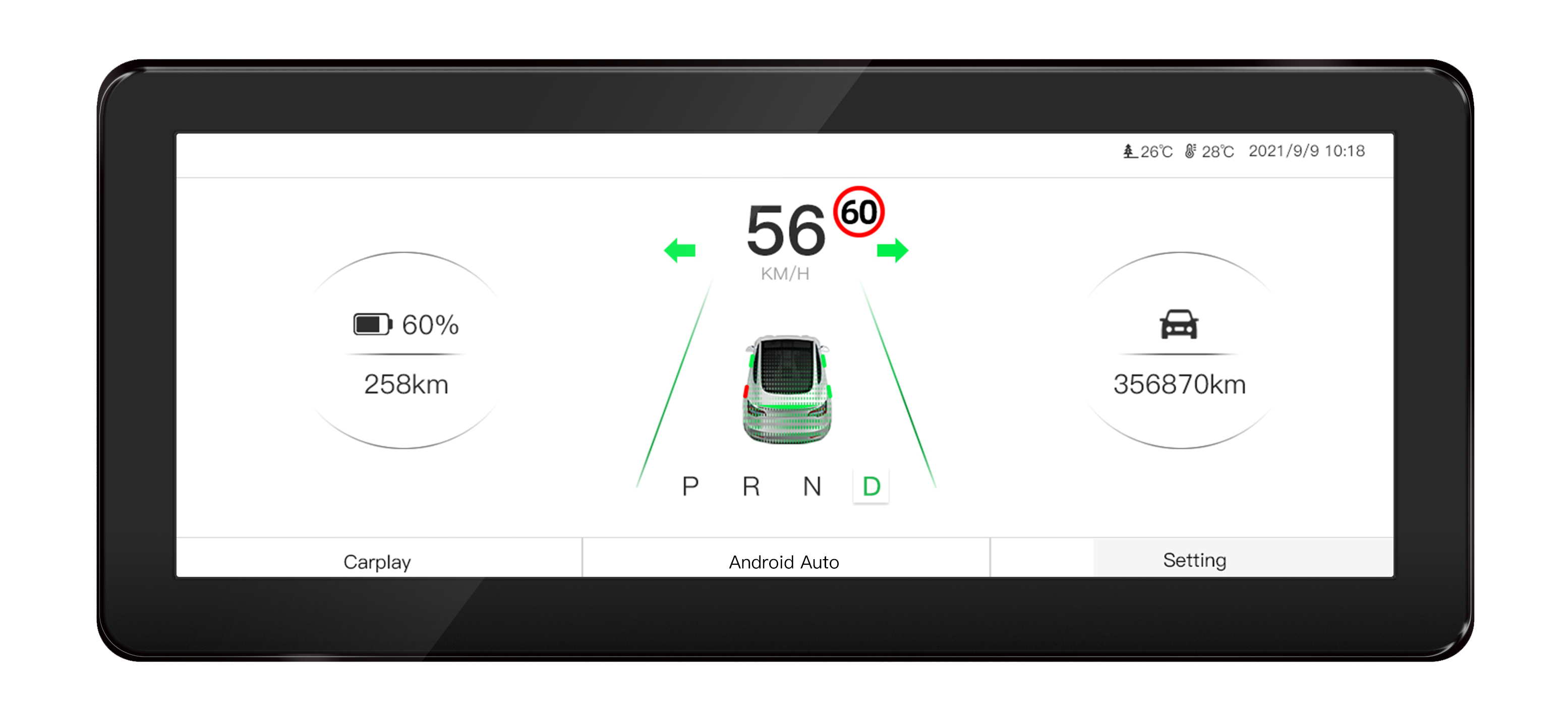8,8 Zoll Wireless Carplay LCD Armaturenbrett Auto Kombiinstrument für Tesla Modell 3/Y Multifunktions Auto Digitaler Tachometer - Ewaying DEUTSCHLAND