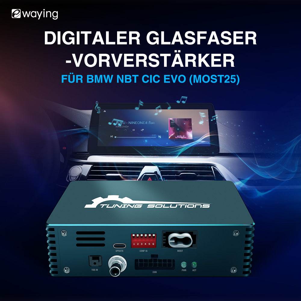 Glasfaserverstärker VORVERSTÄRKER Audio Upgrade Schnittstelle passend für BMW MOST 25 Modelle vor 2020 und BMW ID7 ID8 Stereo-Sound-Tuning
