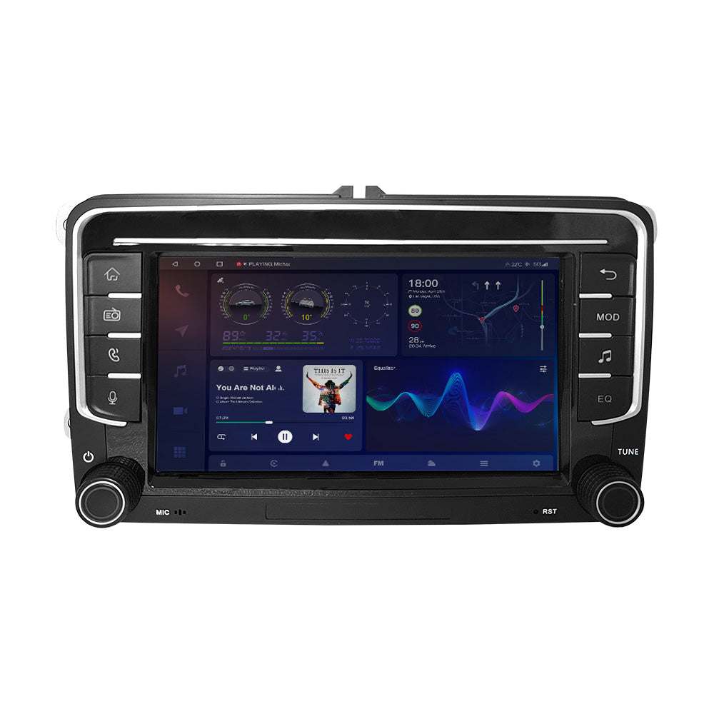 7 Zoll Android 13 Navigation DTS Pure Digital DSP Verstärker-Upgrade für Volkswagen POLO GOLF PASSAT B6 SEAT Leon Skoda Integriertes kabelloses Carplay und Android Auto