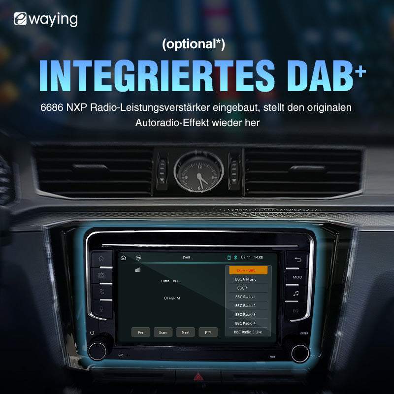 Drahtloses CarPlay-Bildschirm 7" IPS Bildschirm für VW Volkswagen POLO GOLF 6 PASSAT CC JETTA TIGUAN TOURAN Auto DVD Player