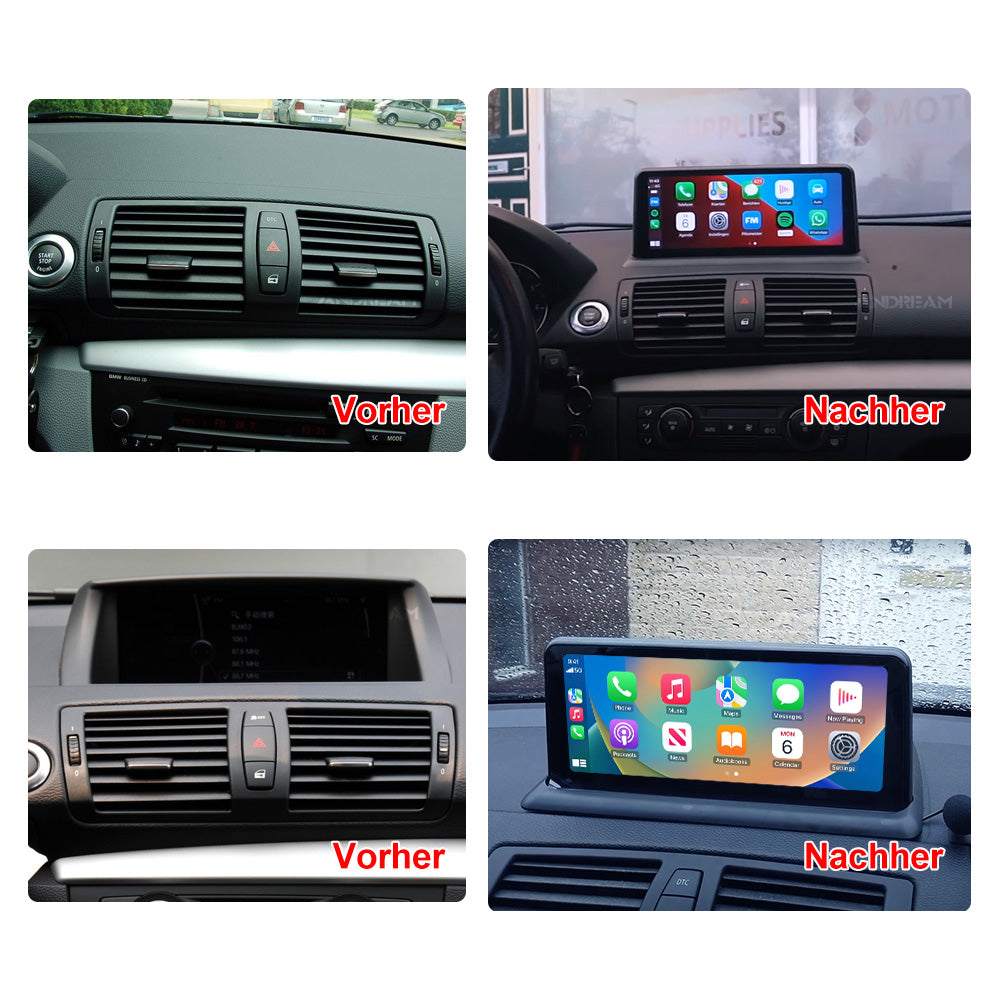 10,25 "Wireless Apple CarPlay Android Auto Car Multimedia für BMW Series1 E87 E88 E81 E82 2005-2014 IPS Touch Head unit.