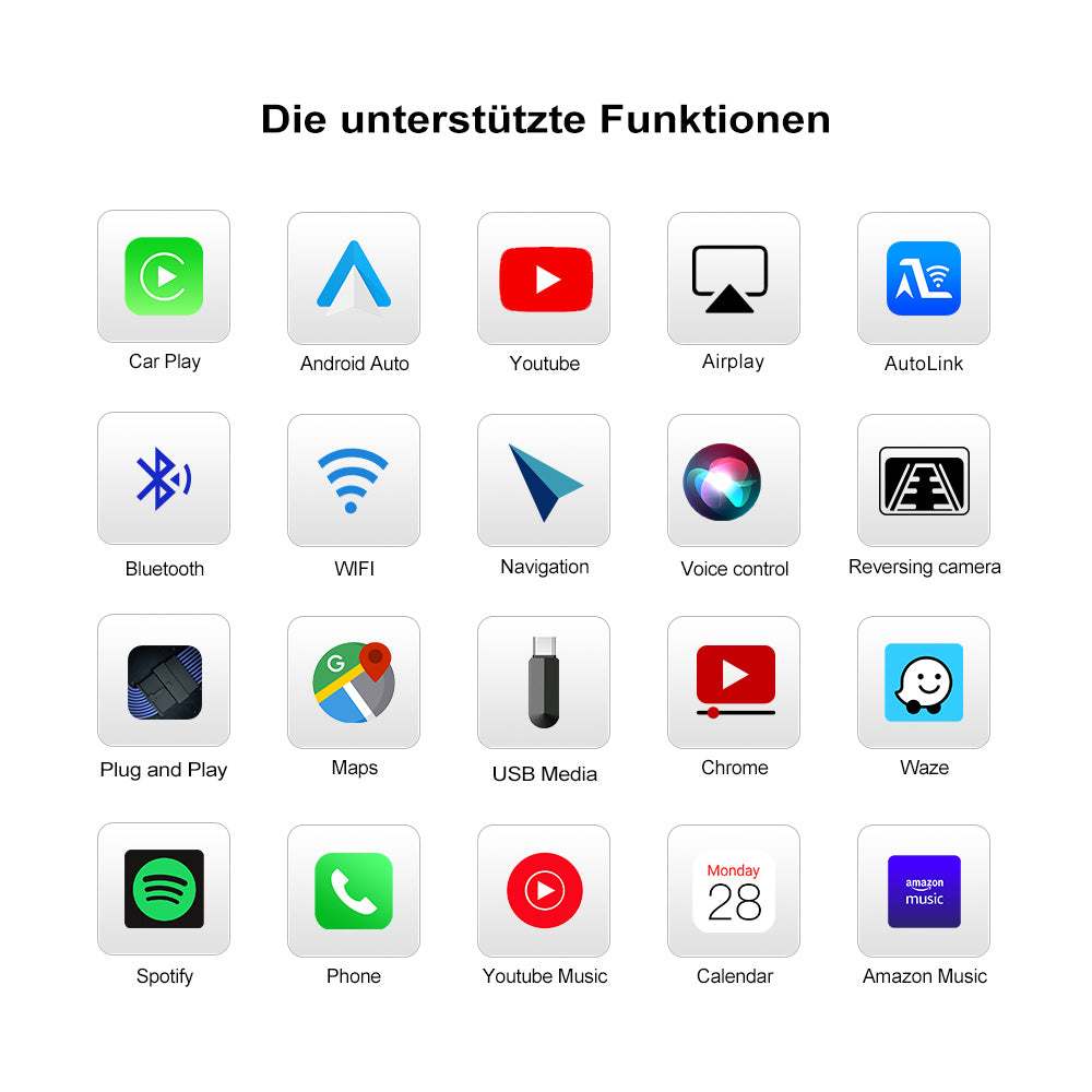 Kabelloses Apple CarPlay MirrorLink für Audi Q3 Q5 Q7 A1 A3 A4 A5 A6 A7 A8 S5 S7 mit 3G/3G+/MIB MMI/Symphony/Concert Prime Multimedia-Box