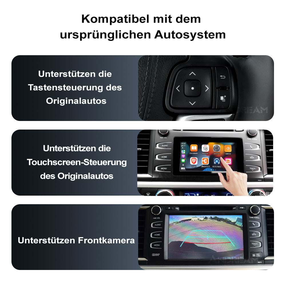 Kabelloses CarPlay für TOYOTA Touch 2 2014-2019 Highlander Tundra CHR RAV4 Tacoma Land Cruiser Prado Auris Avalon Android Auto - Ewaying DEUTSCHLAND