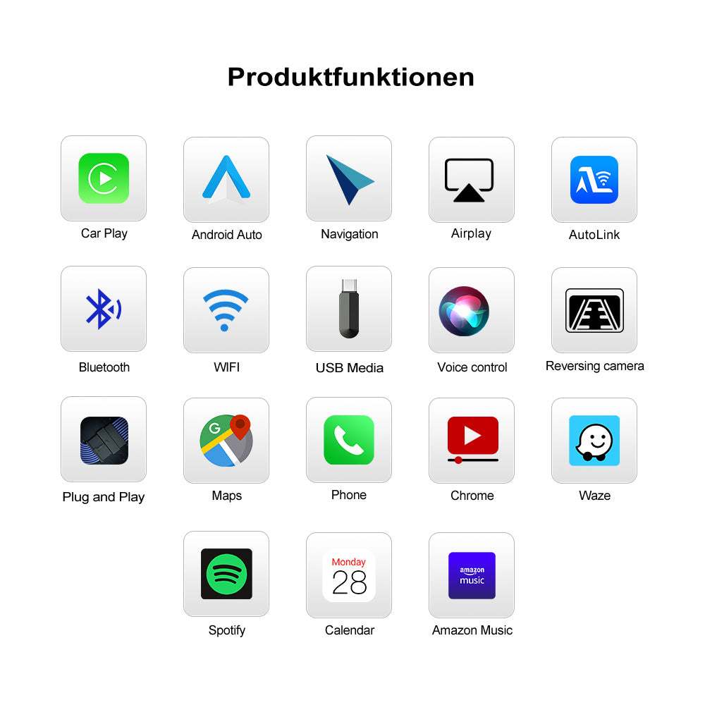Drahtloses CarPlay für Ford Focus Escape Fiesta C-max Android Auto-Zubehör Mirror Link AirPlay CarPlay-Funktion - Ewaying DEUTSCHLAND