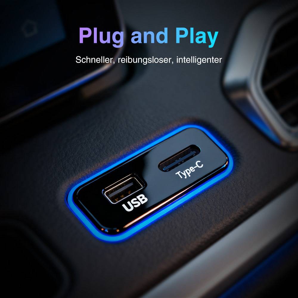 2-in-1 Neuer Android Auto Wireless CarPlay USB Mini Adapter Dongle Smart Box Upgrade mit Bluetooth 5 für Volvo Benz MG Kia Chery VW Touareg Toyota Hyundai