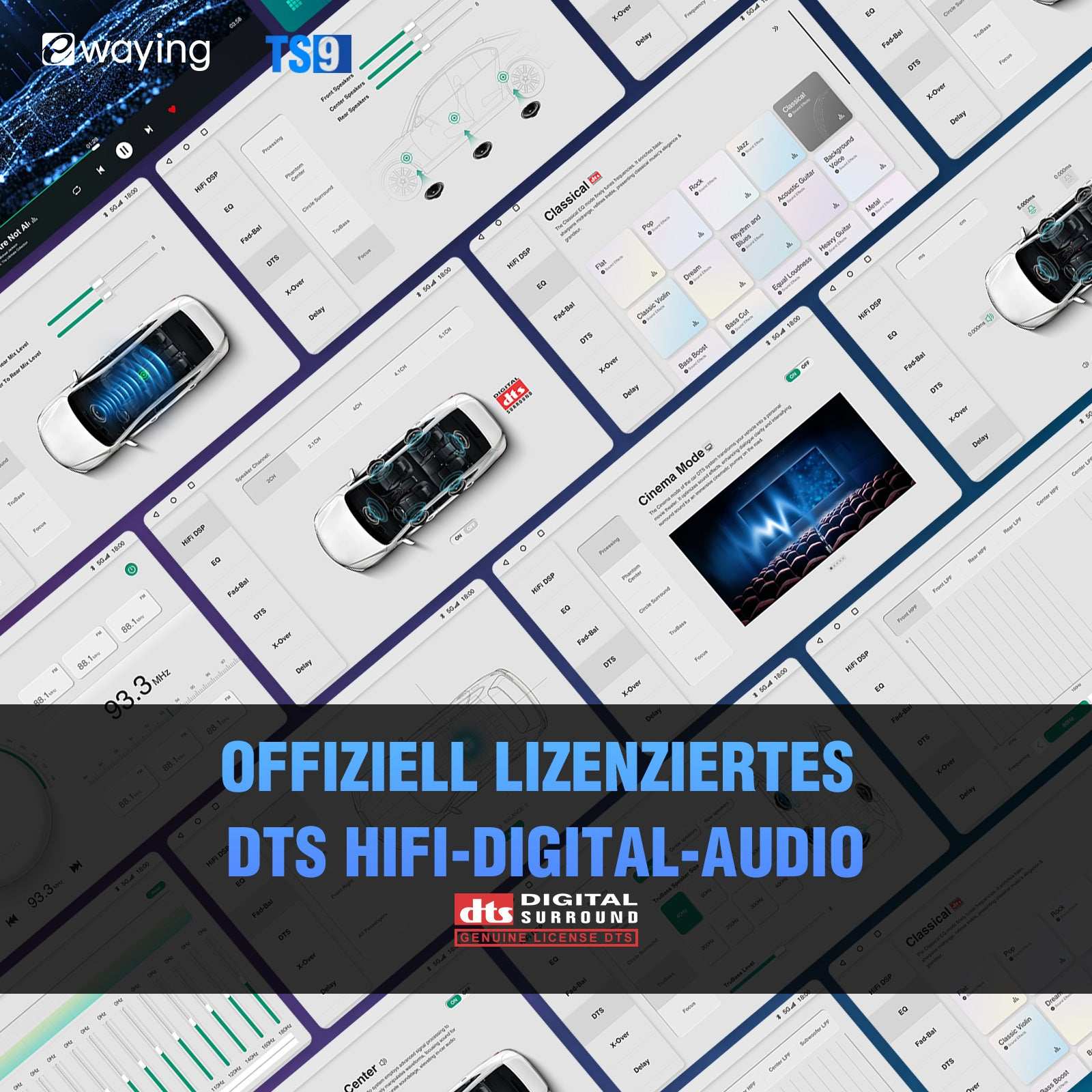 Upgrade 5G WIFI-Autoradio für Ford Focus 2012–2018 9 Zoll Stereo-Ersatz kabelloses Carplay Android Auto Original DTS Bluetooth GPS-Navigation