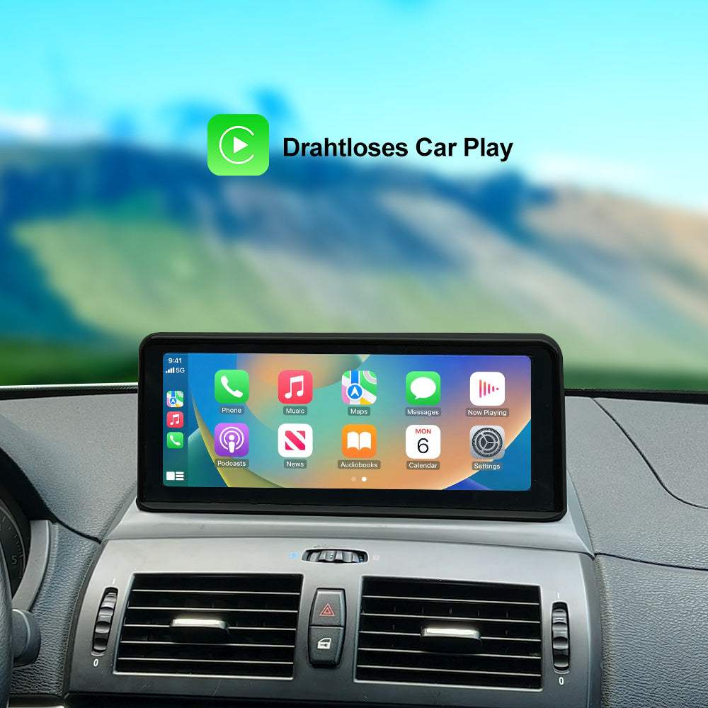 Drahtloses Apple CarPlay für BMW X3 E83 Android Auto ohne Android System 10,25 Zoll Bildschirm.