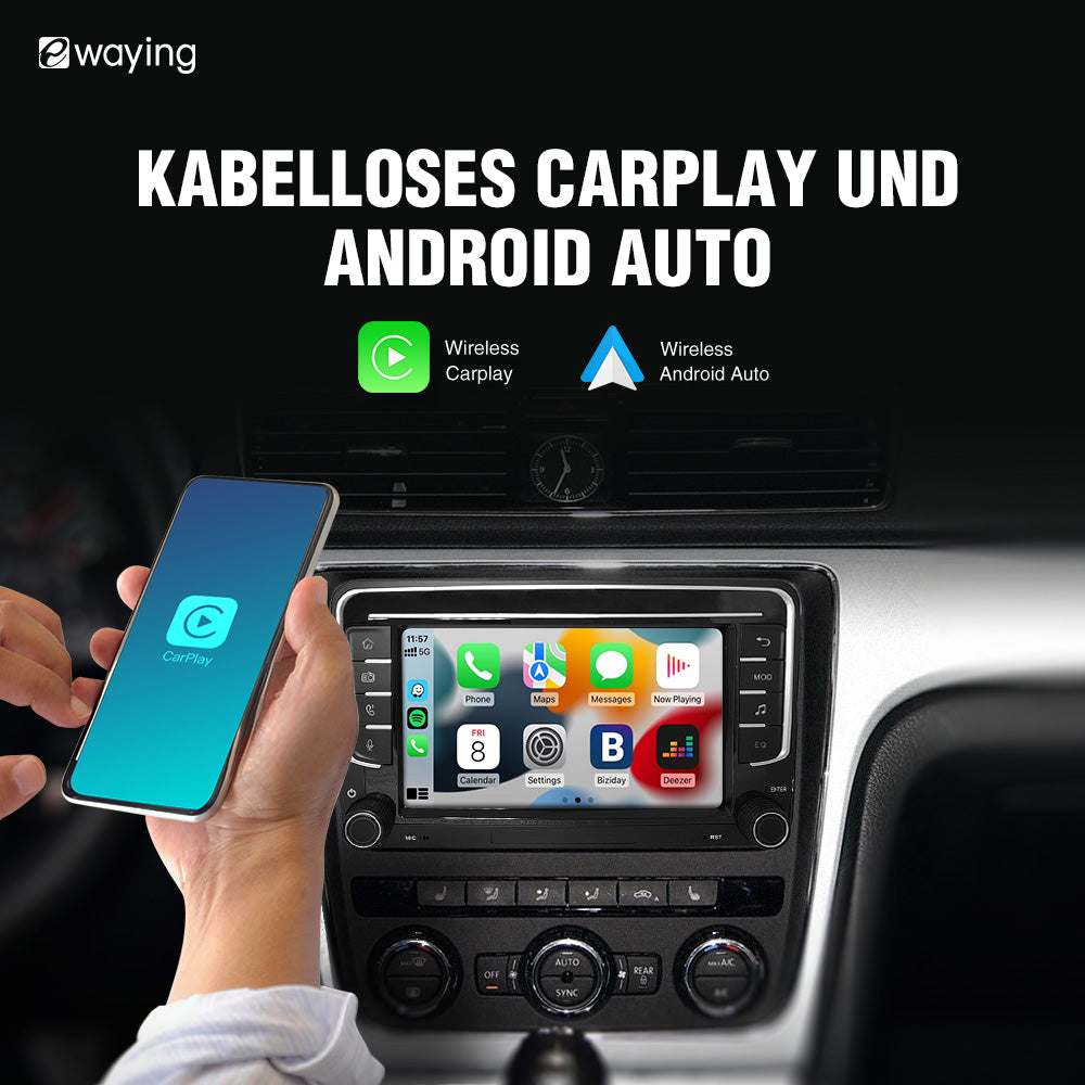 Drahtloses CarPlay-Bildschirm 7" IPS Bildschirm für VW Volkswagen POLO GOLF 6 PASSAT CC JETTA TIGUAN TOURAN Auto DVD Player