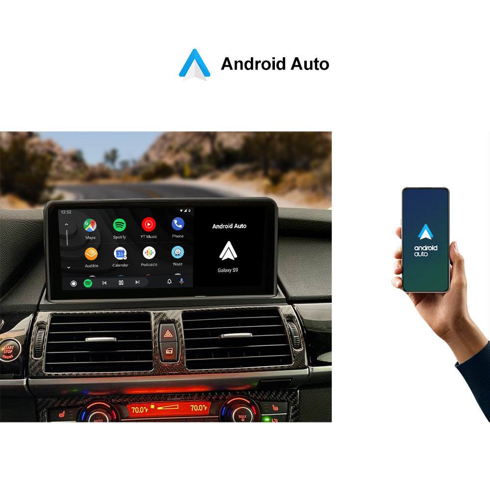10,25 "kabelloses Apple CarPlay + Android Auto für BMW X5 X6 E70 E71 E72 CCC / CIC GPS-Navigation Head Unit.