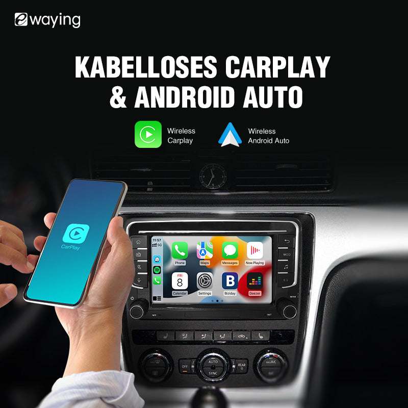 Drahtloses CarPlay-Bildschirm 7" IPS Bildschirm für VW Volkswagen POLO GOLF 6 PASSAT CC JETTA TIGUAN TOURAN Auto DVD Player