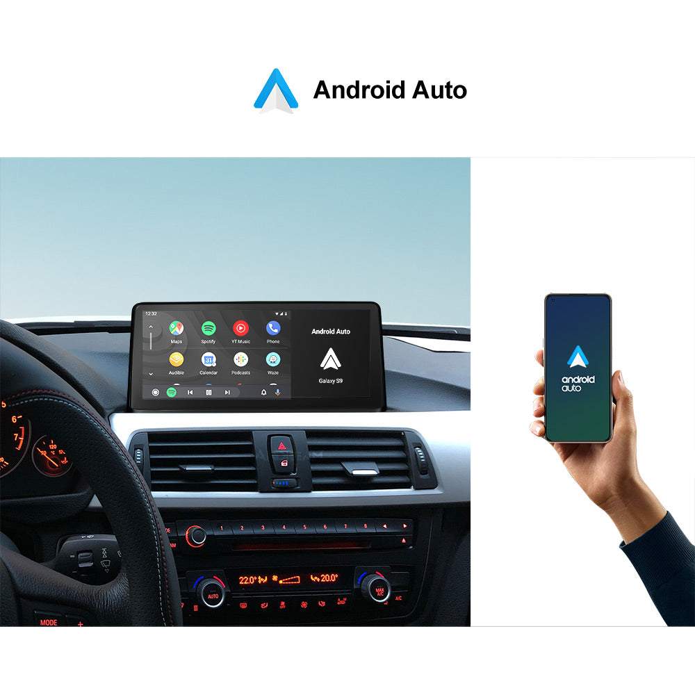 Kabelloses Apple CarPlay + Android Auto für BMW Series3 4 F30 F31 F34 F32 F33 F36 F80 Bildschirm 10,25".