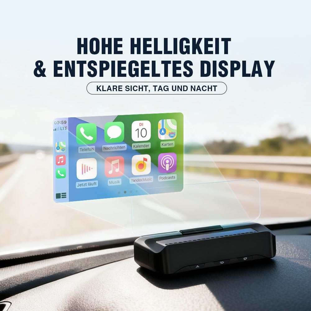 VIVIHUD V3 SE Head-up Display Kabelloses CarPlay Und Android Auto Hochauflösende Projektionsnavigation Bluetooth Musiksteuerung