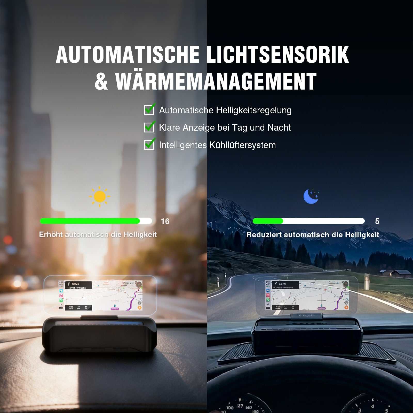 VIVIHUD V3 SE Head-up Display Kabelloses CarPlay Und Android Auto Hochauflösende Projektionsnavigation Bluetooth Musiksteuerung