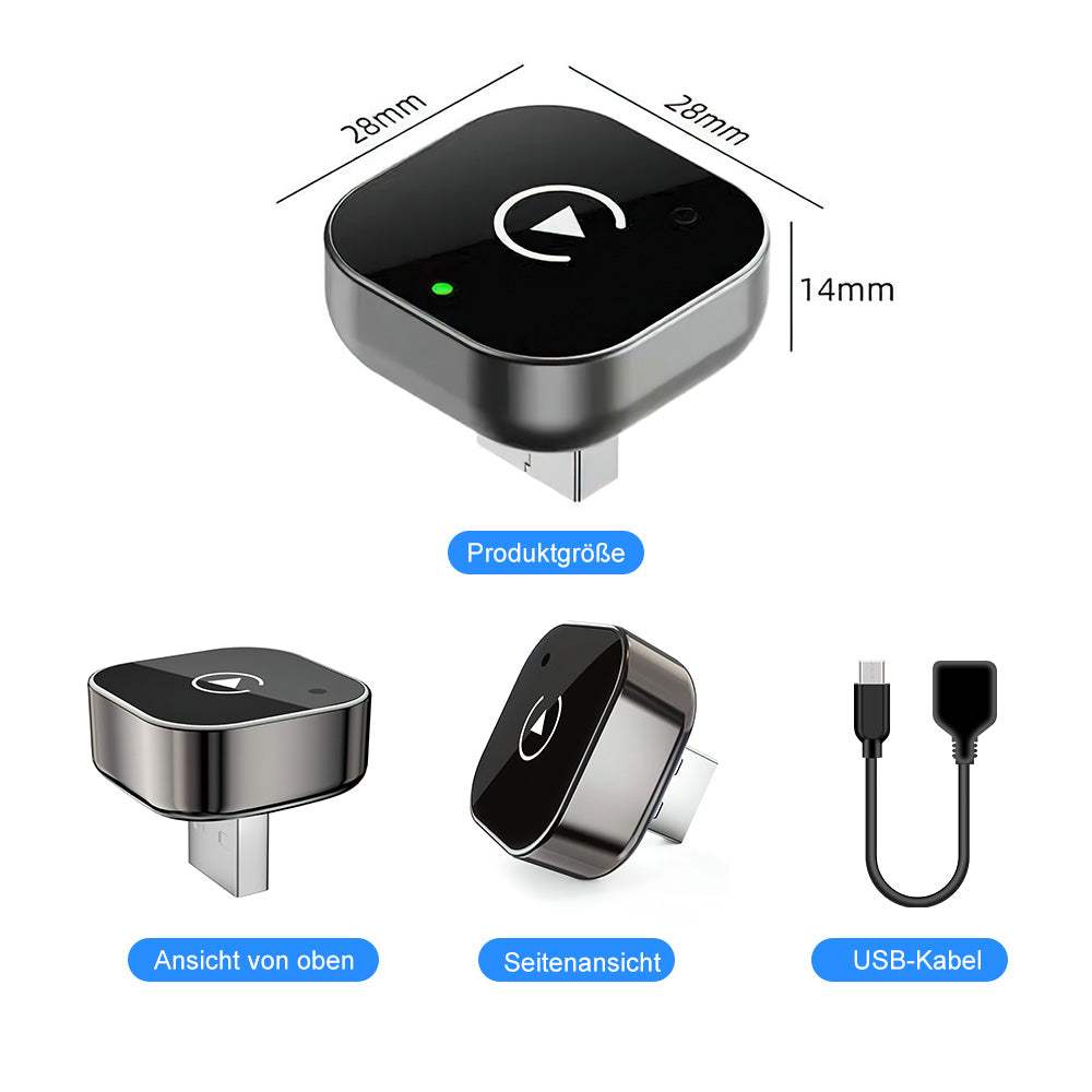 2-in-1 Neuer Android Auto Wireless CarPlay USB Mini Adapter Dongle Smart Box Upgrade mit Bluetooth 5 für Volvo Benz MG Kia Chery VW Touareg Toyota Hyundai