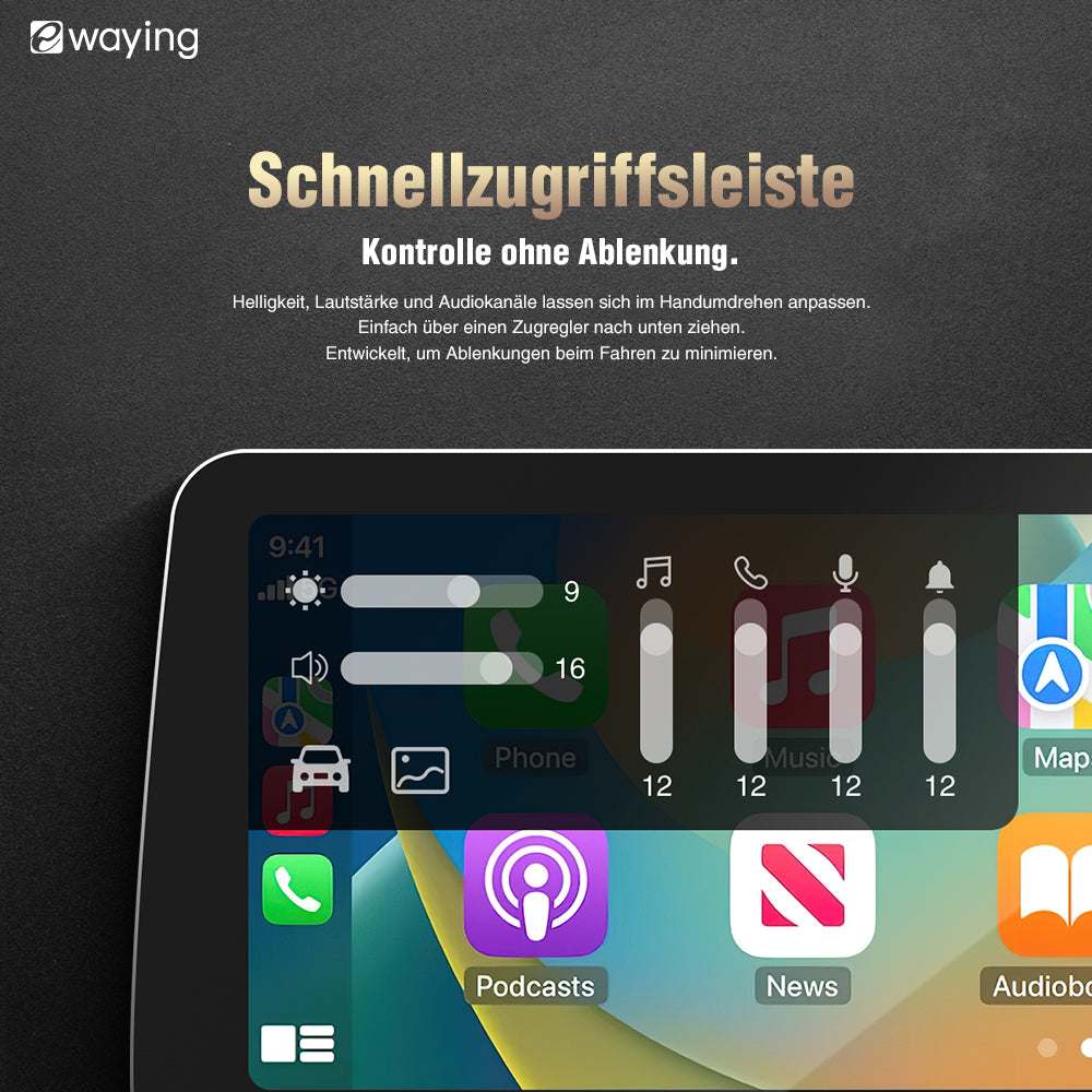 Kabelloses CarPlay Android Auto Display mit Ultrabreitem IPS-Panel, 4-Kamera-Eingang, OEM-Integration für BMW NBT-Systeme, Sprachsteuerung, YouTube/Netflix