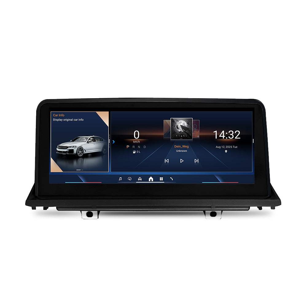 10.25" Touch Schirm GPS Navigation Autoradio Multimedia Station Android 14 Octa-Core 8G+128G für BMW X5/X6 E70 E71 E72