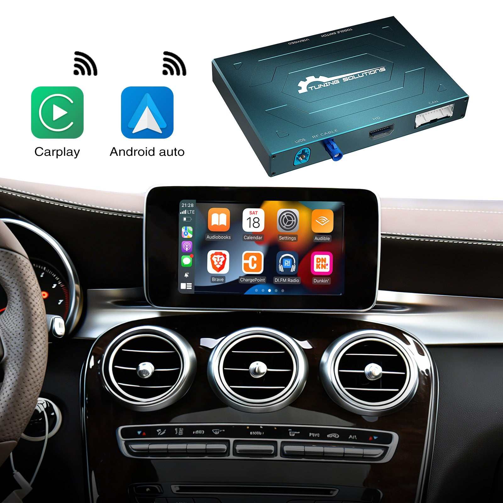 Drahtlose Carplay Android Auto Nachrüst Box für Mercedes Benz NTG4.5 NTG5.0 2013-2017
