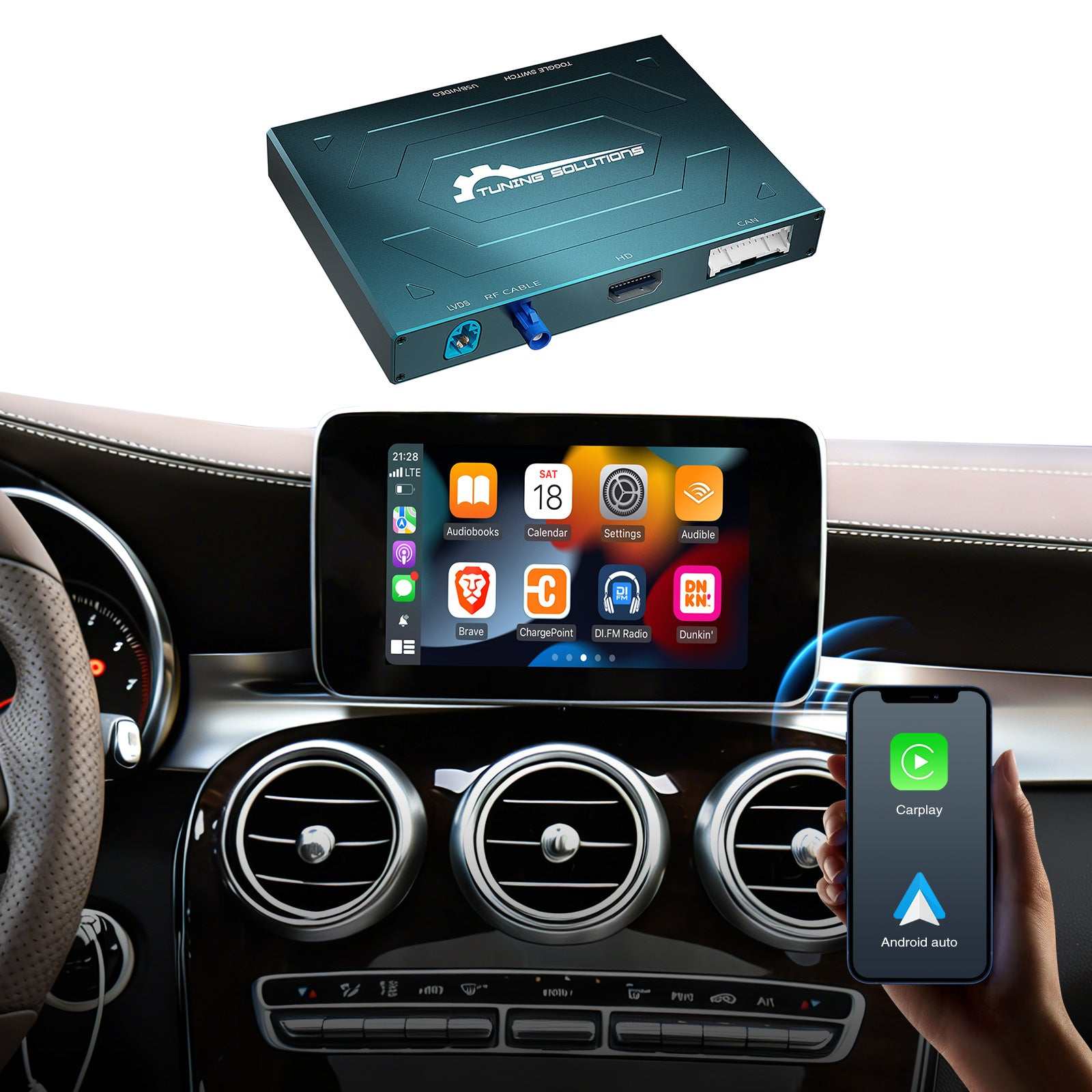 Drahtlose Carplay Android Auto Nachrüst Box für Mercedes Benz NTG4.5 NTG5.0 2013-2017