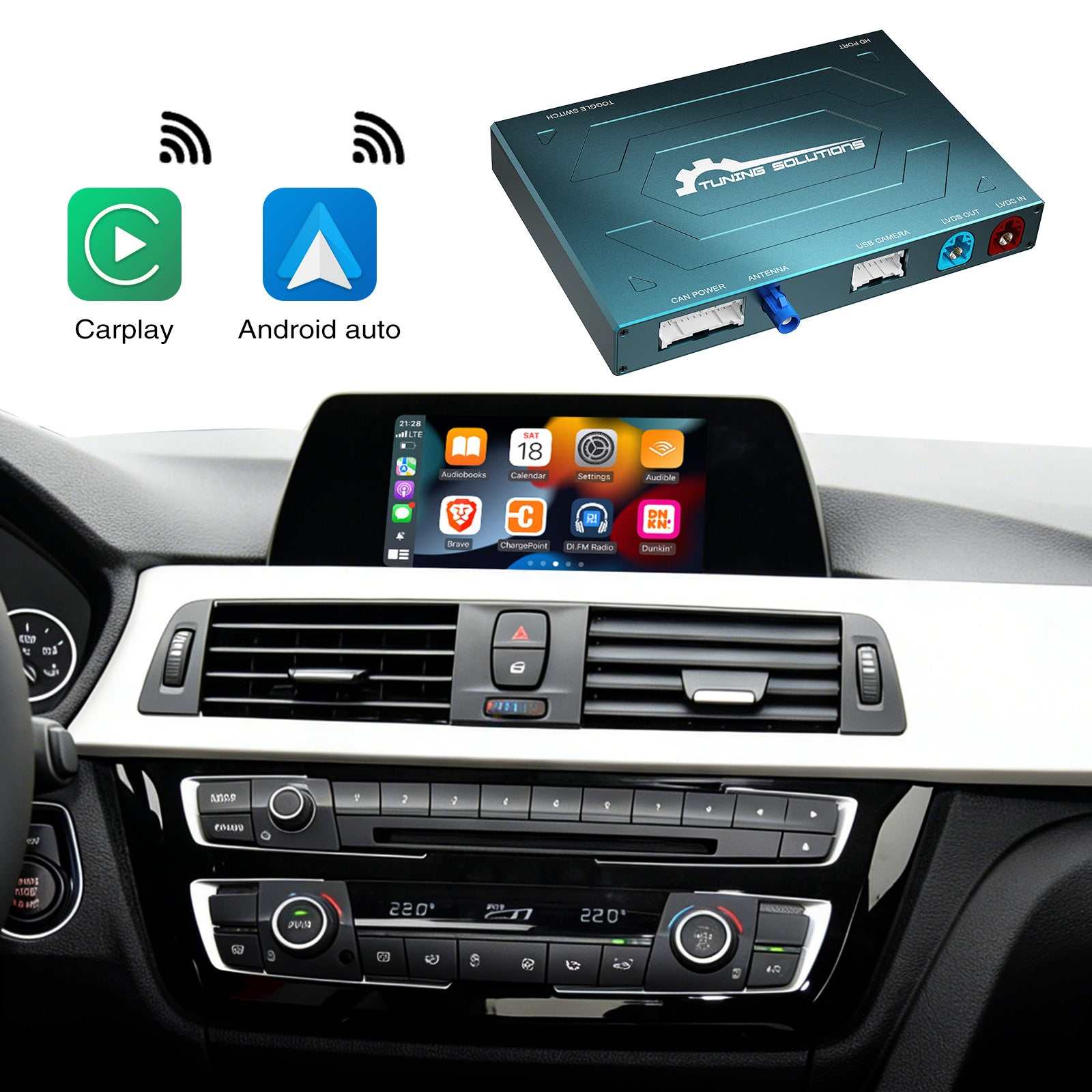 Drahtlose Carplay Android Auto Box für BMW NBT CIC EVO F30 F20 F10 F11 F31 F32 F33 F15 F22 F21 F56 F01 F02 F36 F23 F03 F25 F26 F18 F06