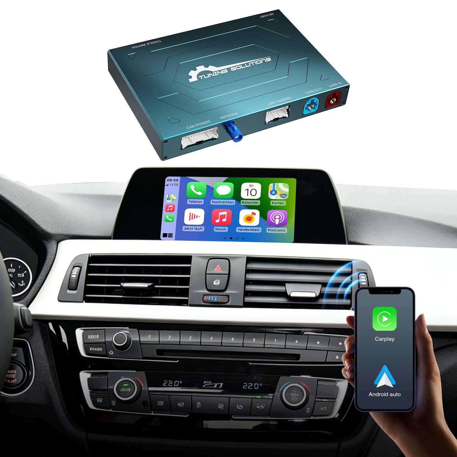 Drahtlose Carplay Android Auto Box für BMW NBT CIC EVO F30 F20 F10 F11 F31 F32 F33 F15 F22 F21 F56 F01 F02 F36 F23 F03 F25 F26 F18 F06