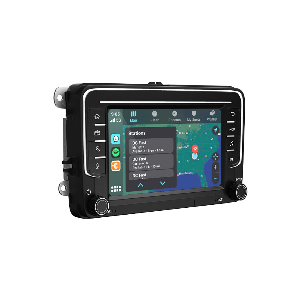 Drahtloses CarPlay-Bildschirm 7" IPS Bildschirm für VW Volkswagen POLO GOLF 6 PASSAT CC JETTA TIGUAN TOURAN Auto-DVD-Player - Ewaying DEUTSCHLAND