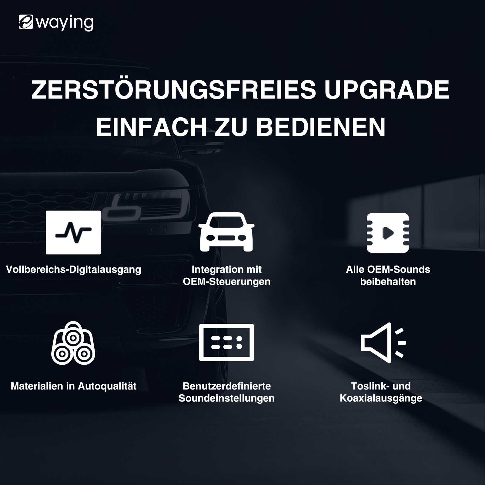 Glasfaser-Verstärkeradapter Audio OEM DSP Upgrade Interface Kit Ethernet für Jaguar Land Rover Discovery 4 Sport Evoque Autoradio-Sound-Tuning