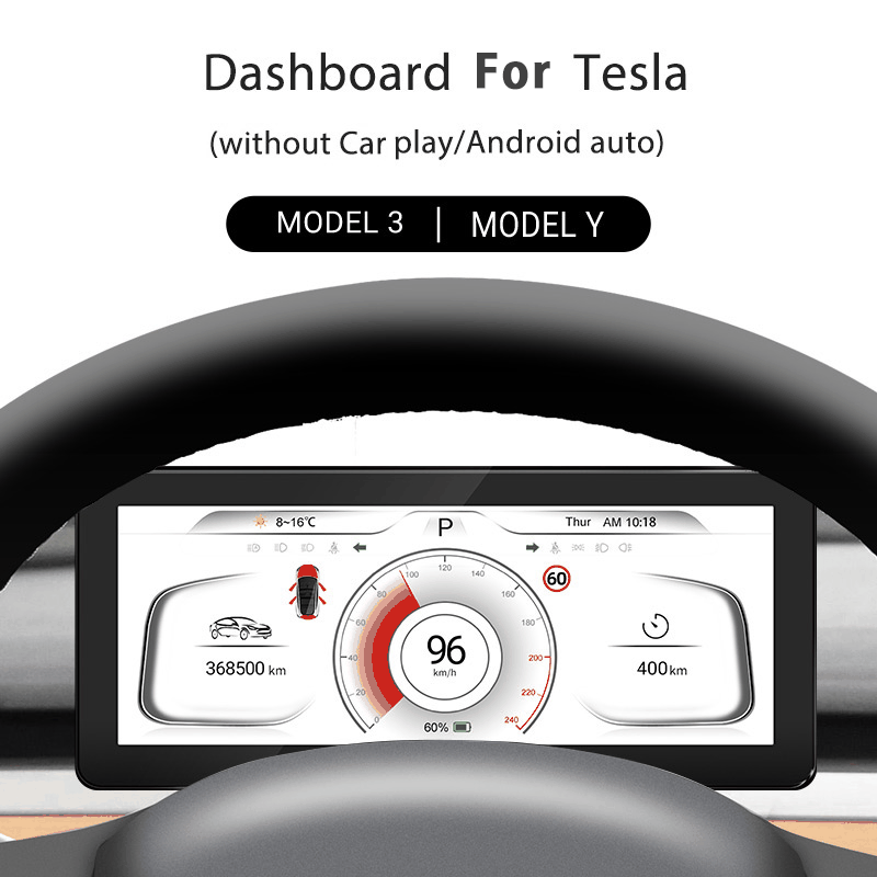 8,8 Zoll Wireless Carplay LCD Armaturenbrett Auto Kombiinstrument für Tesla Modell 3/Y Multifunktions Auto Digitaler Tachometer.