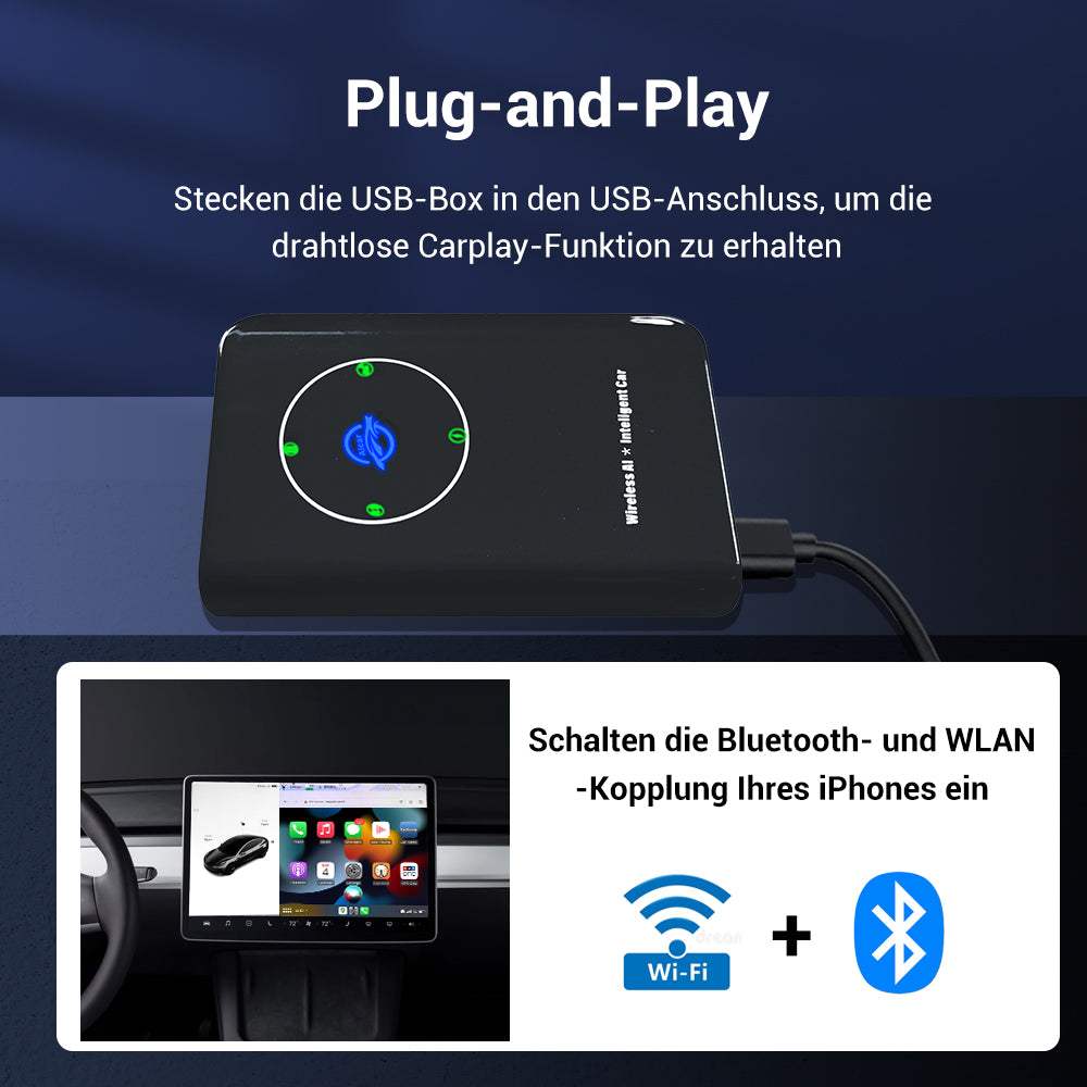 Drahtlose CarPlay Mini box Adapter für Tesla Model 3/X/Y/S  CarPlay WiFi Bluetooth Auto-Verbindung OTA Aktualisierung - Ewaying DEUTSCHLAND