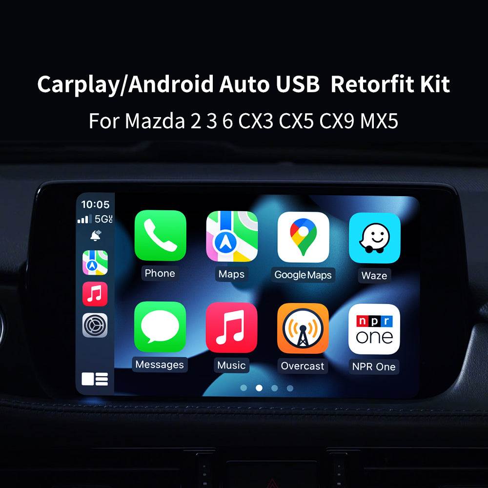 Kabelgebundenes CarPlay Android Auto USB Adapter Hub für Mazda 2 6 3 CX3 CX5 CX9 MX5 2016-2020 unterstützt Karte Musik ursprüngliches System - Ewaying DEUTSCHLAND