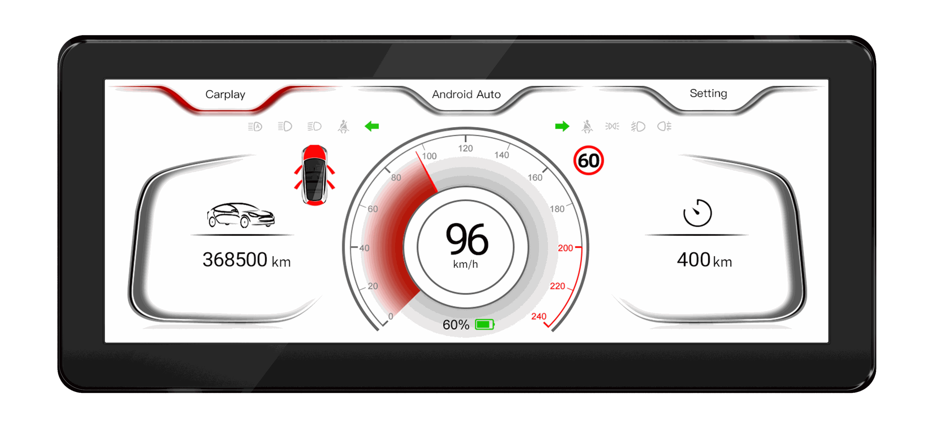8,8 Zoll Wireless Carplay LCD Armaturenbrett Auto Kombiinstrument für Tesla Modell 3/Y Multifunktions Auto Digitaler Tachometer.