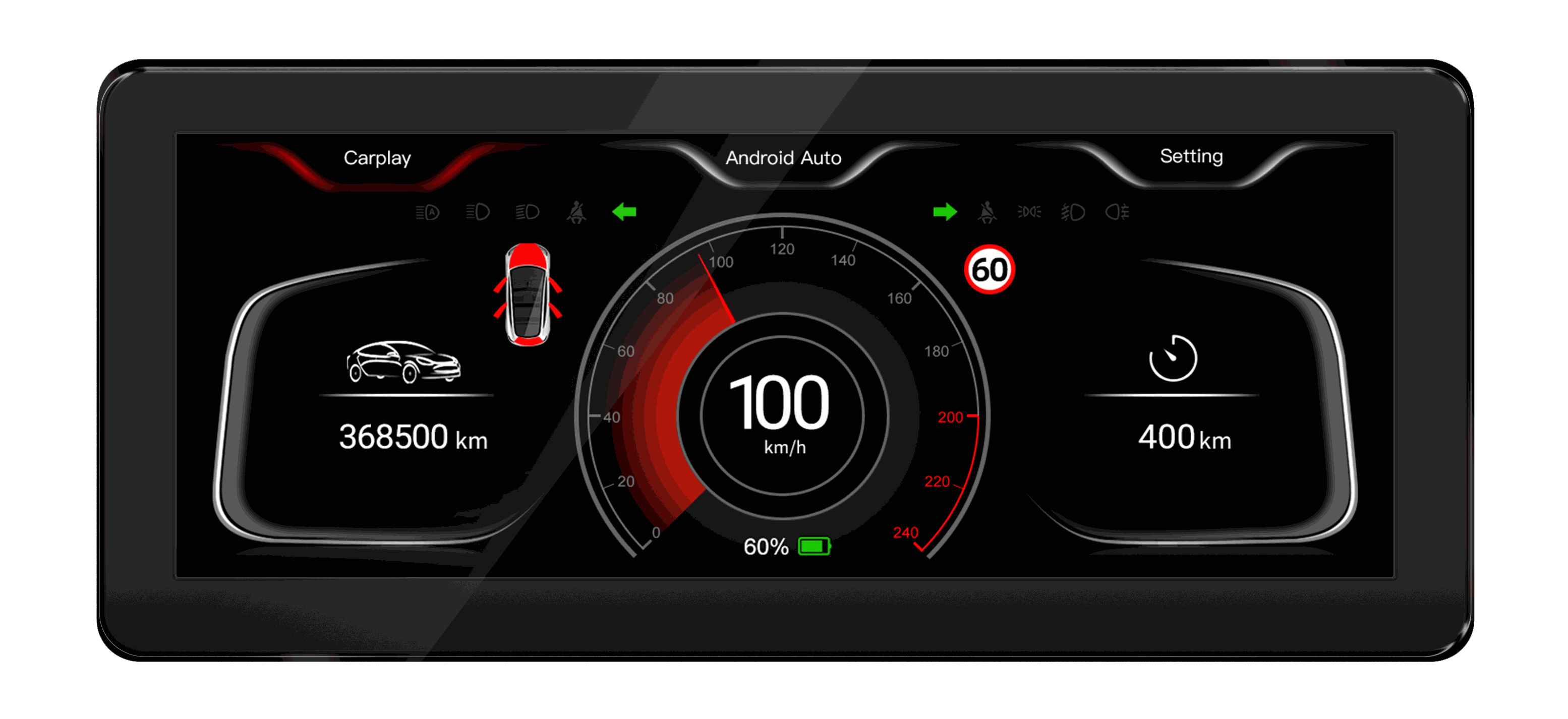 8,8 Zoll Wireless Carplay LCD Armaturenbrett Auto Kombiinstrument für Tesla Modell 3/Y Multifunktions Auto Digitaler Tachometer.