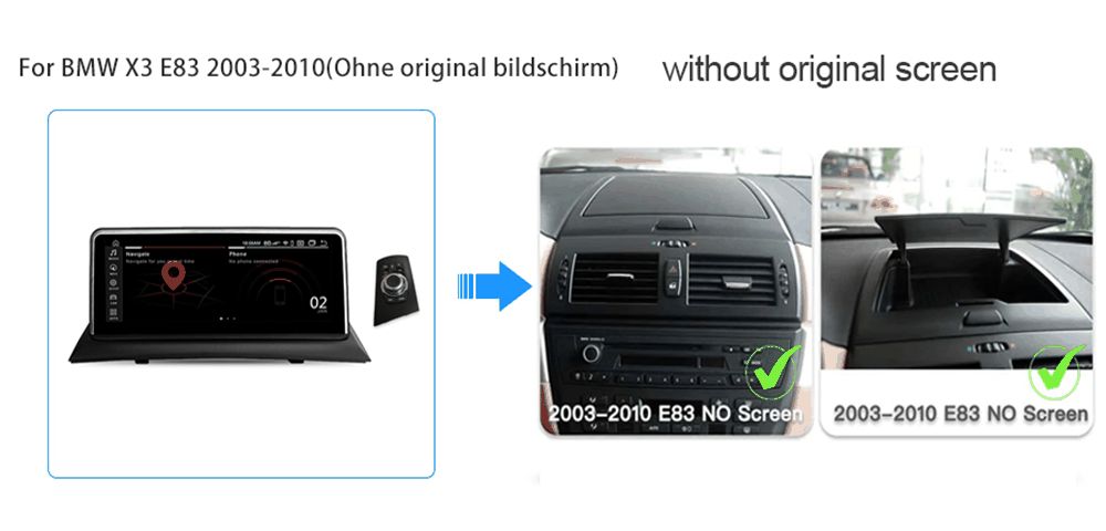 10.25" Touch Schirm GPS Navigation Autoradio Multimedia Station Android 13 Octa-Core 8G+128G für BMW X3 E83.